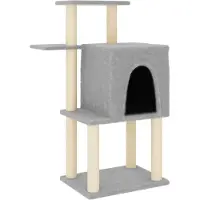 Syfax Arbre à chat avec griffoirs en sisal gris clair 97 cm