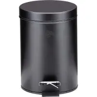 Dirt Devil Poubelle à pédale 3 litres Salle de bain ou toilettes Compartiment intérieur amovible Noir