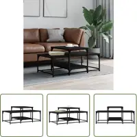 The Living Store Table basse noire 102x60x45 cm bois composite