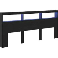 Syfax Tête de lit Chêne noir 220 x 17 x 102 cm Bois d'ingénierie