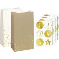 Heyda 203089332 Set de calendrier de l'Avent "Flocons", L/H/P : 97 mm × 180 mm × 60 mm