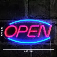 Forever Néon LED OPEN Grand panneau 45cm éclairage publicité veilleuse lampe USB avec variateur