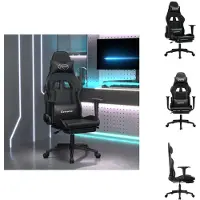 vidaXL Chaise de jeu avec repose-pieds Noir Similicuir - Fauteuil de jeu