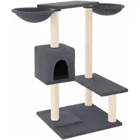 Syfax Arbre à chat avec griffoirs Gris foncé 82 cm