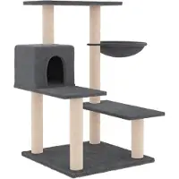 Syfax Arbre à chat avec griffoirs en sisal gris foncé 82,5 cm