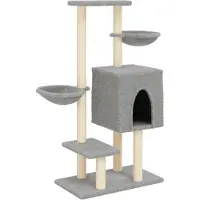 Syfax Arbre à chat avec griffoirs en sisal gris clair 117 cm