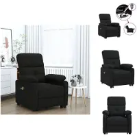 vidaXL Fauteuil de massage électrique noir tissu - Fauteuil de massage