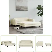 The Living Store Lit pour chien avec extension Crème 100x50x30 cm Velours