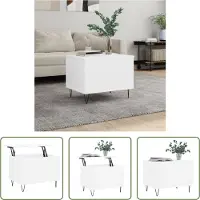 The Living Store Table basse blanche 60x44,5x45 cm Bois composite