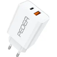 Pedea Chargeur rapide "Dual" 20 watts pour USB type A/C, blanc (60040100)