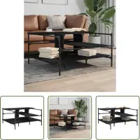 The Living Store Table basse noire 100x100x48,5 cm Bois composite