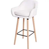 Mendler Tabouret de bar Malmö T381, chaise de bar tabouret de comptoir simili cuir, blanc