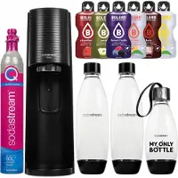 SodaStream Fontaine à eau Terra Noir Set avec 3 bouteilles et sirop