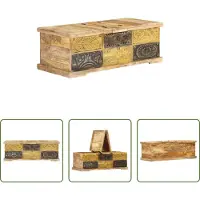 The Living Store Table basse 100 x 50 x 35 cm Bois massif Mango