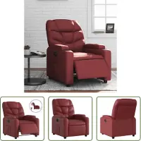 The Living Store Fauteuil relax électrique vin rouge similicuir
