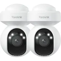 Reolink E1 Outdoor, 2K+ 5MP PTZ 2,4/5GHz WLAN Caméra de surveillance extérieure, Zoom optique 3X, Détection intelligente, Auto-tracking, Spotlight, 2 Packs