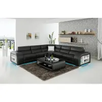 AEA Ledersofa Couch Wohnlandschaft Ecksofa Eck Garnitur Design Modern Sofa G8029B