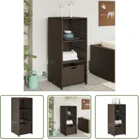 The Living Store Armoire de jardin Marron 50x55x115 cm Poly rotin