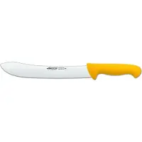 Arcos Couteau de boucher couleur - Prof 292700 en acier inoxydable nitrum et mangue ergonomique jaune polypropylène et 25 cm de lame, vitrine