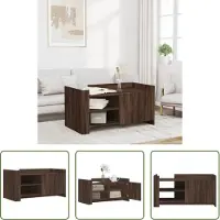 The Living Store Table basse marron imitation chêne 100x50x50 cm bois composite