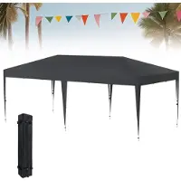 XMTECH Tente pliante Pop-up 3x6, hauteur réglable de 2,4 m à 2,6 m, tente de réception pour jardin, stable, protection UV, imperméable, anthracite