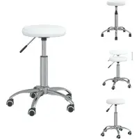 vidaXL Chaise de salle à manger Blanc Similicuir - Chaise de salle à manger