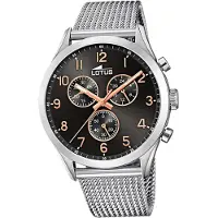 Lotus en acier inoxydable pour hommes montre bracelet argenté de luxe minimaliste D2UL18637/4