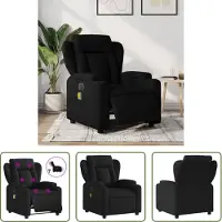 The Living Store Fauteuil de massage électrique noir tissu