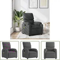 The Living Store Fauteuil de massage gris foncé Tissu