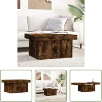 The Living Store Table basse chêne fumé 100x55x40 cm bois composite