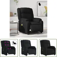 The Living Store Fauteuil de massage électrique noir similicuir