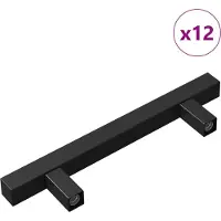 vidaXL Poignée d'armoire 12 pcs noir 150 x 12,3 x 35,2 mm acier inoxydable