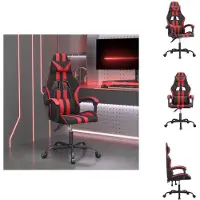 vidaXL Chaise de jeu noir et rouge similicuir - Fauteuil de jeu