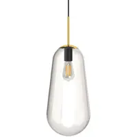 Nowodvorski Lighting Lustre PEAR noir-transparent-doré, 1xE27x40W, verre, dimensions : 195x22x22 cm, IP20, Lighting
