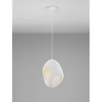 Nova Luce Suspension naturelle Tempus blanc 40cm