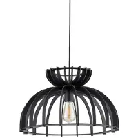 Nowodvorski Lighting Suspension KYMI noire 1xE27x60W, finition bois, dimensions : 160x48x48 cm, IP20, Lighting