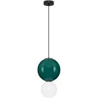 Nova Luce Suspension Noesis Ø 25cm vert avec blanc