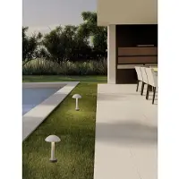 Lyora Lampe de jardin ronde Tura blanc 35cm