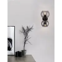 Nova Luce Applique murale Palmer noir avec verre fumé