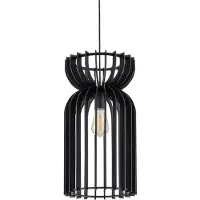 Nowodvorski Lighting Lampe suspendue en bois Kymi Ø 26 cm - noir