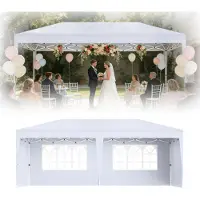 XINZI Pavillon pliant 3x6 Pavillon de jardin, hauteur réglable, stable, protection UV, imperméable, pour jardin, fête, mariage, blanc