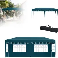 LZQ Tente pliante 3 x 6 m, protection UV, imperméable, hauteur réglable, tente de jardin avec sac, tente de réception pliante, verte