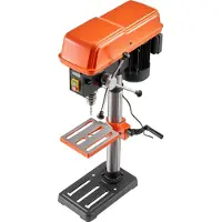SucceBuy Perceuse à colonne 254 mm, perceuse à colonne 400 W, perceuse à vitesse variable 440-2600 tr/min, guidage laser, table inclinable jusqu'à 45° et LED, adaptée au travail du bois et du métal