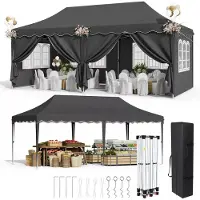 StarTech.com Tente pliante - Tente de réception pop-up - 3 x 6 m - RevêtementPolyuréthaneOxford 420D - Imperméable, protection UV 50+ - Structure en acier - 6 panneaux latéraux - Hauteur réglable - Jaune