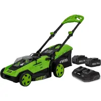 Vito Tondeuse à gazon 40V -2 Batteries lithium 2.0Ah Chargeur Double Moteur Brushless Gazon 500m2