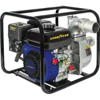 Goodyear Pompe à eau 6.5CV Essence 4T OHV 196Cm3 Motopompe thermique 54m3/h Raccords 75mm Inondations Caves Piscines