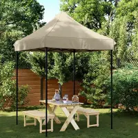 Prolenta Tente de réception exclusive - Dimensions : 200 x 200 x 306 cm - Couleur : Taupe - Matériau : Oxford