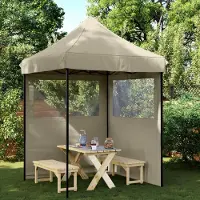 Prolenta Tente de réception exclusive - Dimensions : 200 x 200 x 306 cm - Couleur : Taupe - Matériau : Oxford