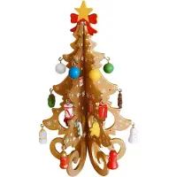 Mc star Décoration de Noël Mini sapin de Noël Décoration de table Petit sapin de Noël Décoration de table en bois Plateau de table Sapin de Noël