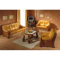 AEA Klassische Wohnzimmer Möbel Sofagarnitur Ledersofa Sitzpolster Sofa Couch 3+2+2